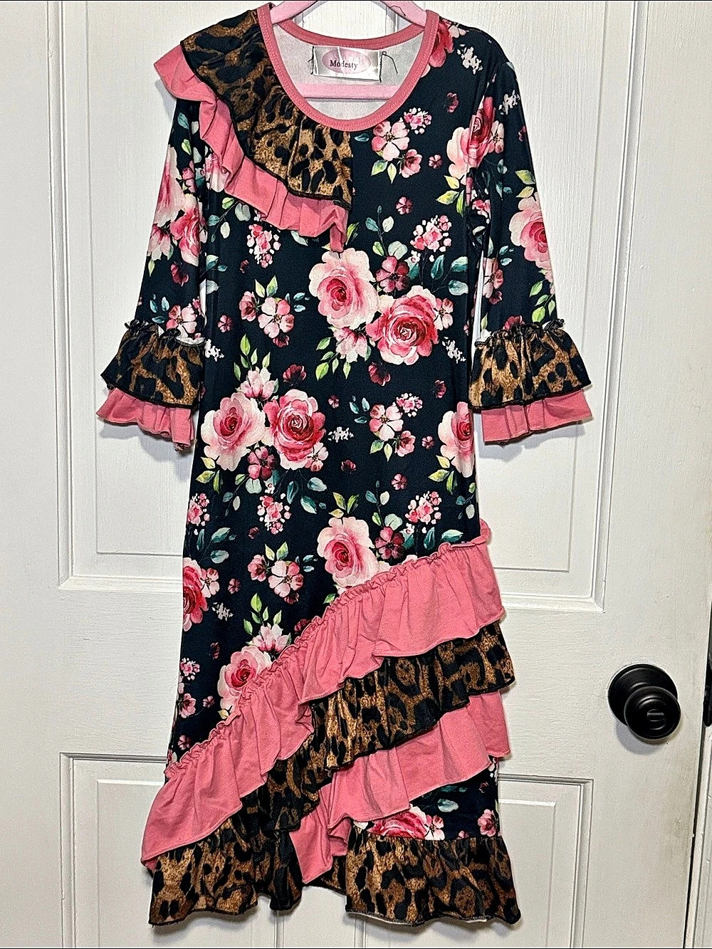 Modesty Floral Ruffle Casual Dress